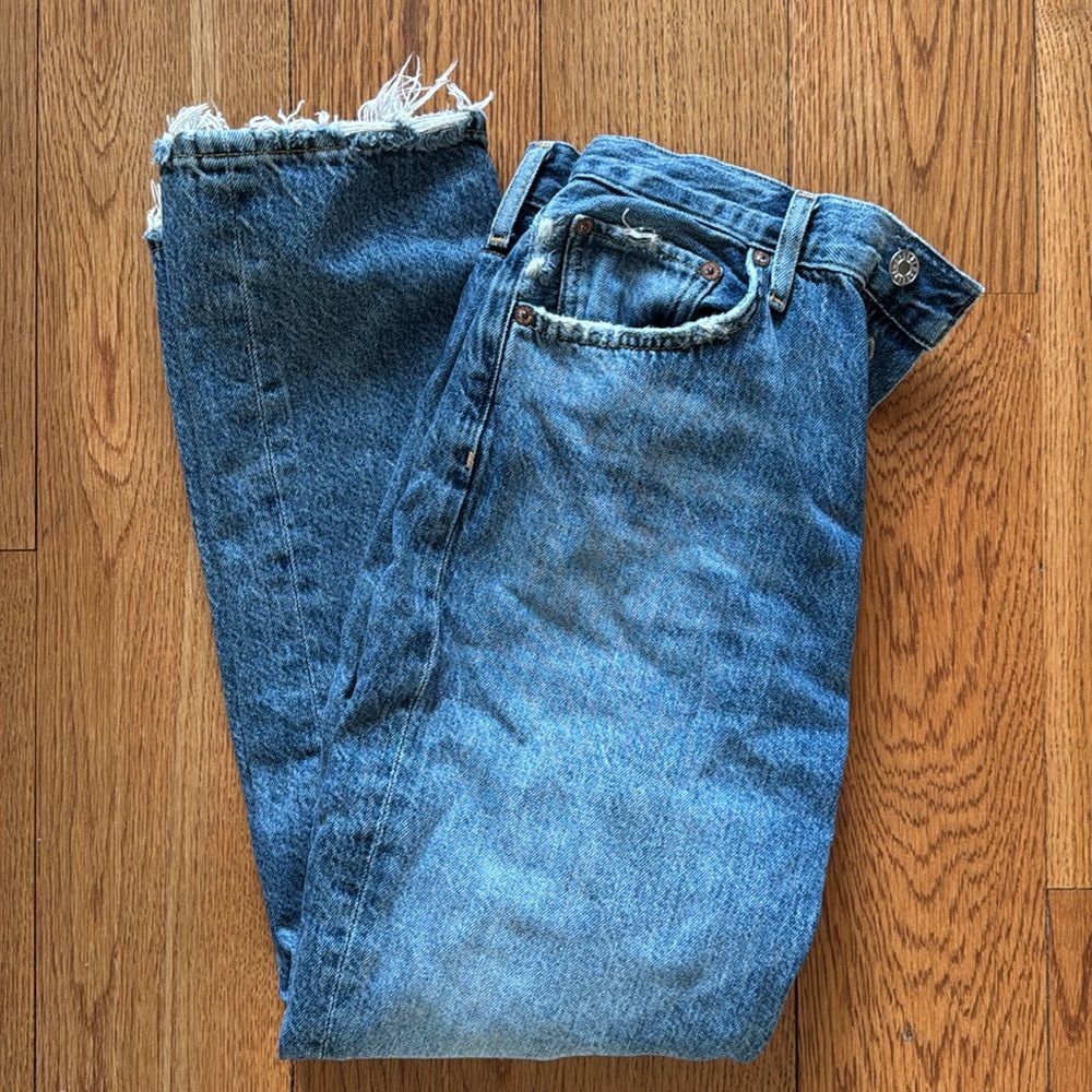 Agolde Riley Cropped Slim Straight Jeans Size 27 - Picture 7 of 7